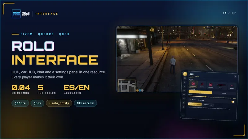 Interface: FiveM HUD and speedometer script, screenshot 1